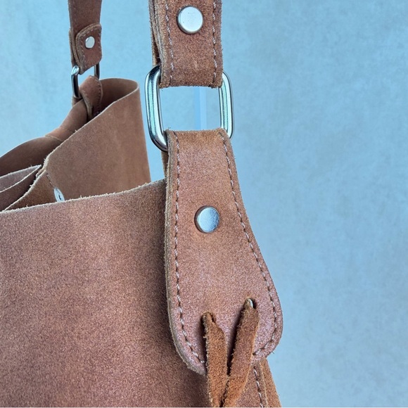 Gianni Notaro Genuine Leather Suede Tote Bag w/ Pouch | Made in Italy - Picture 5 of 16